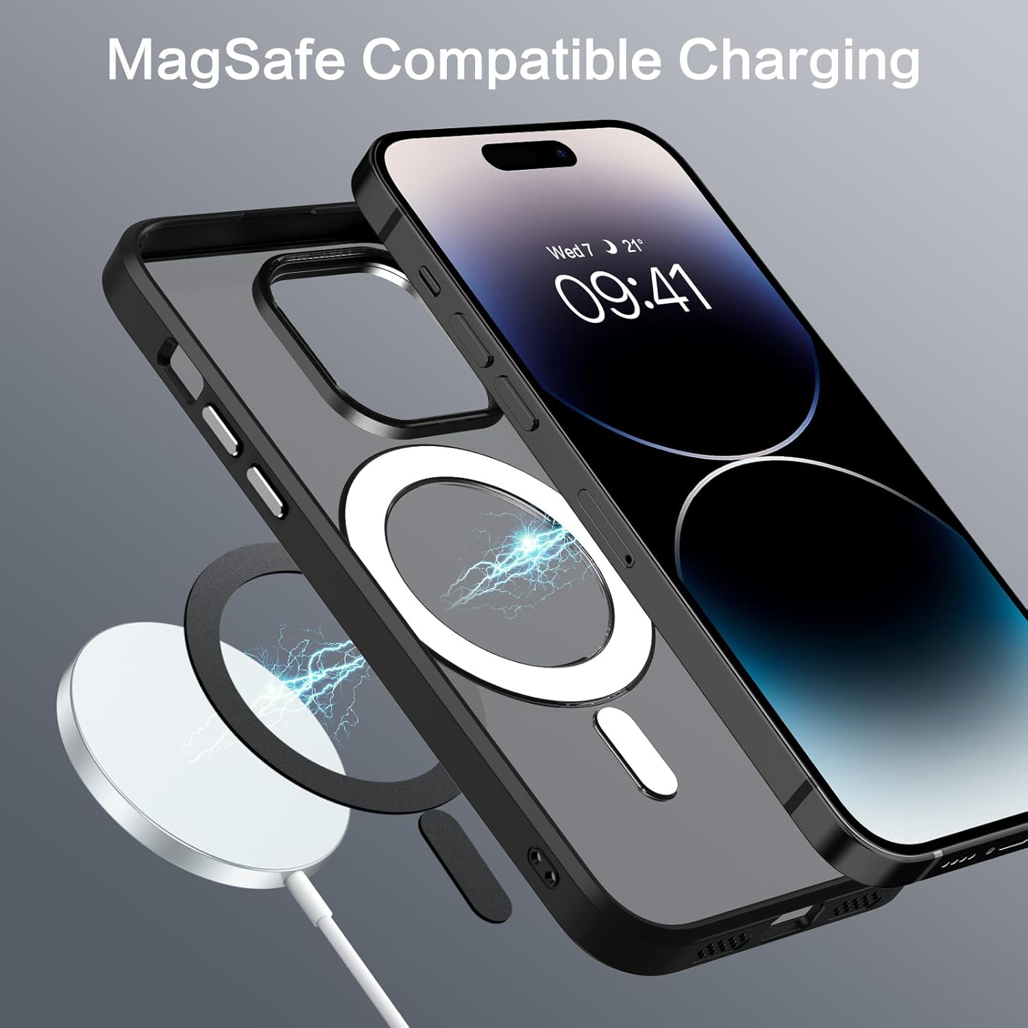 iPhone 14 Pro Max, Magnetic Slim Protective Case 6.7 Inch - Black - Image 5