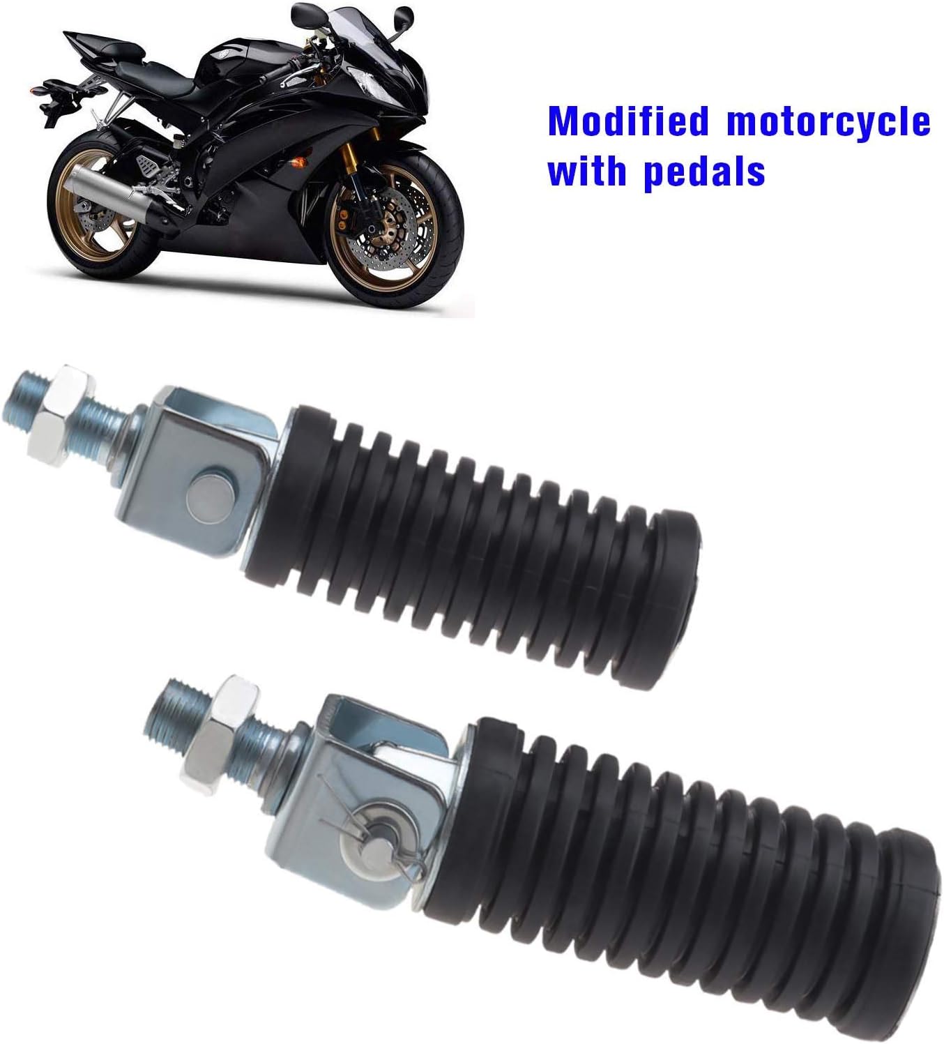 Pair Of Motorcycle Folding Pillion Footrests Foot Pegs Rear Foot Peg Pedal 12mm - Image 2