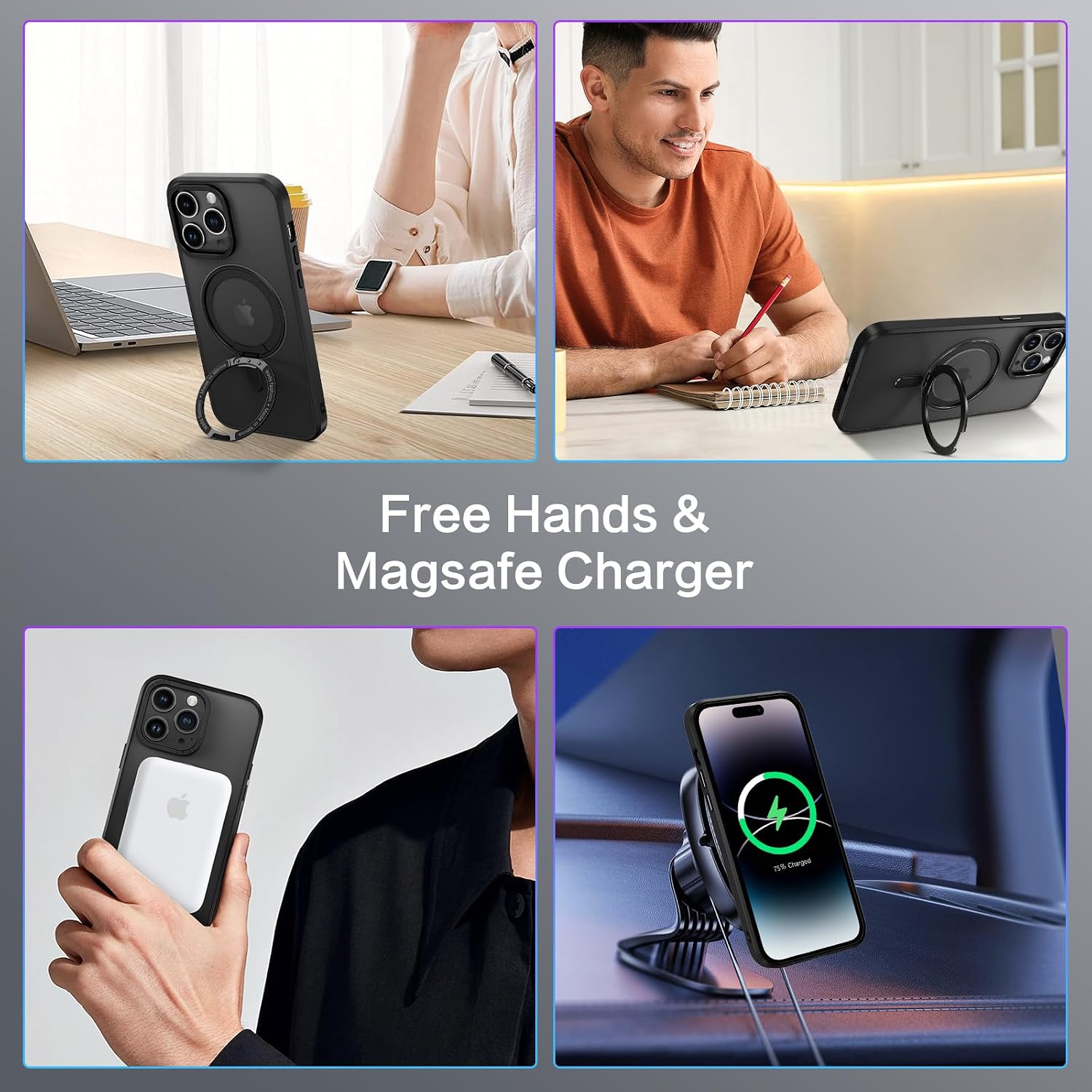 iPhone 14 Pro Max, Magnetic Slim Protective Case 6.7 Inch - Black - Image 3