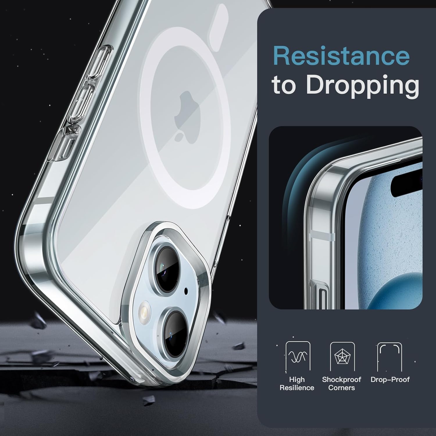 Magnetic Case for iPhone 15 Plus 6.7" Compatible with MagSafe Wireless (Clear) - Image 6
