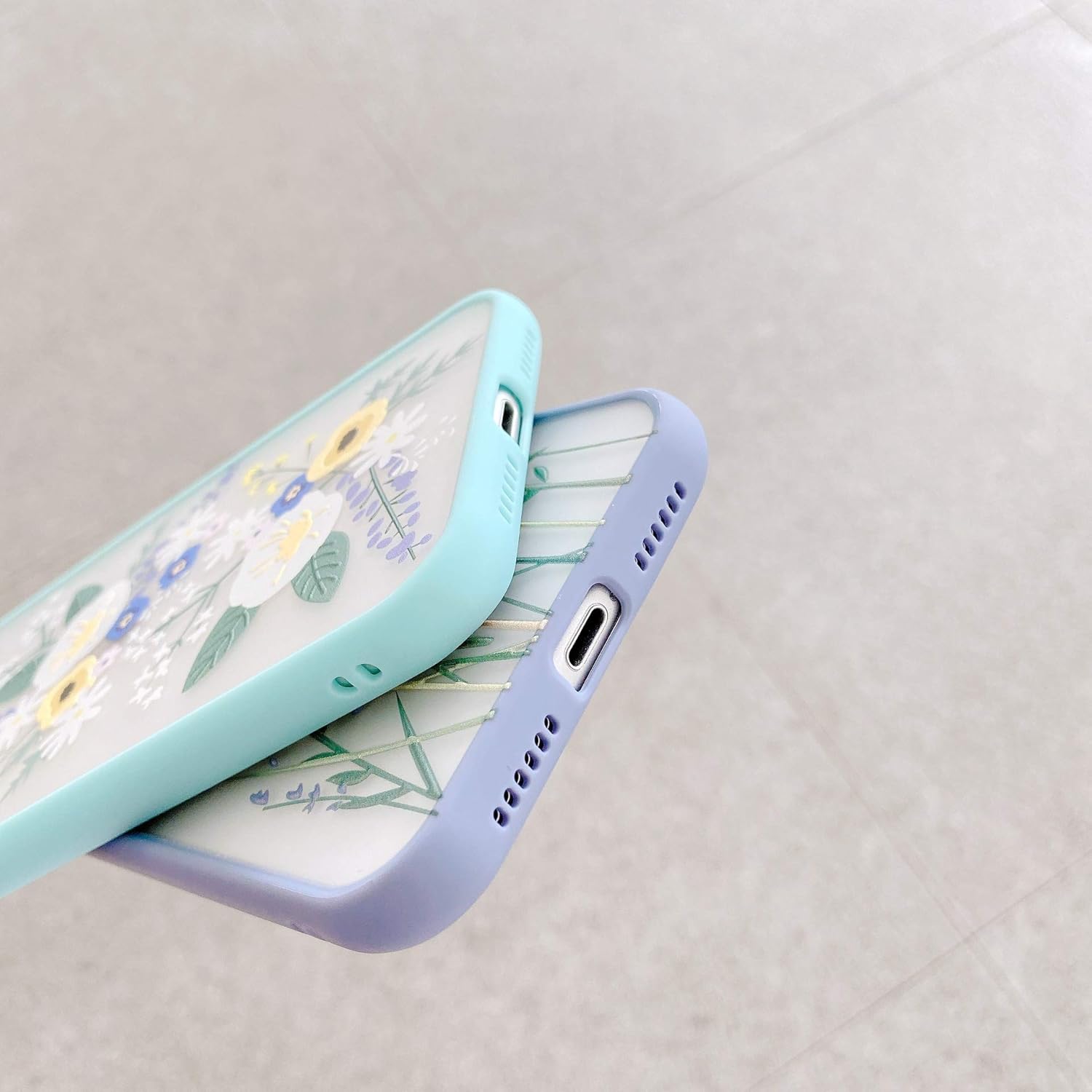 Flower Clear Frosted Soft TPU Protective Silicone Slim Case for iPhone 11-Purple - Image 5