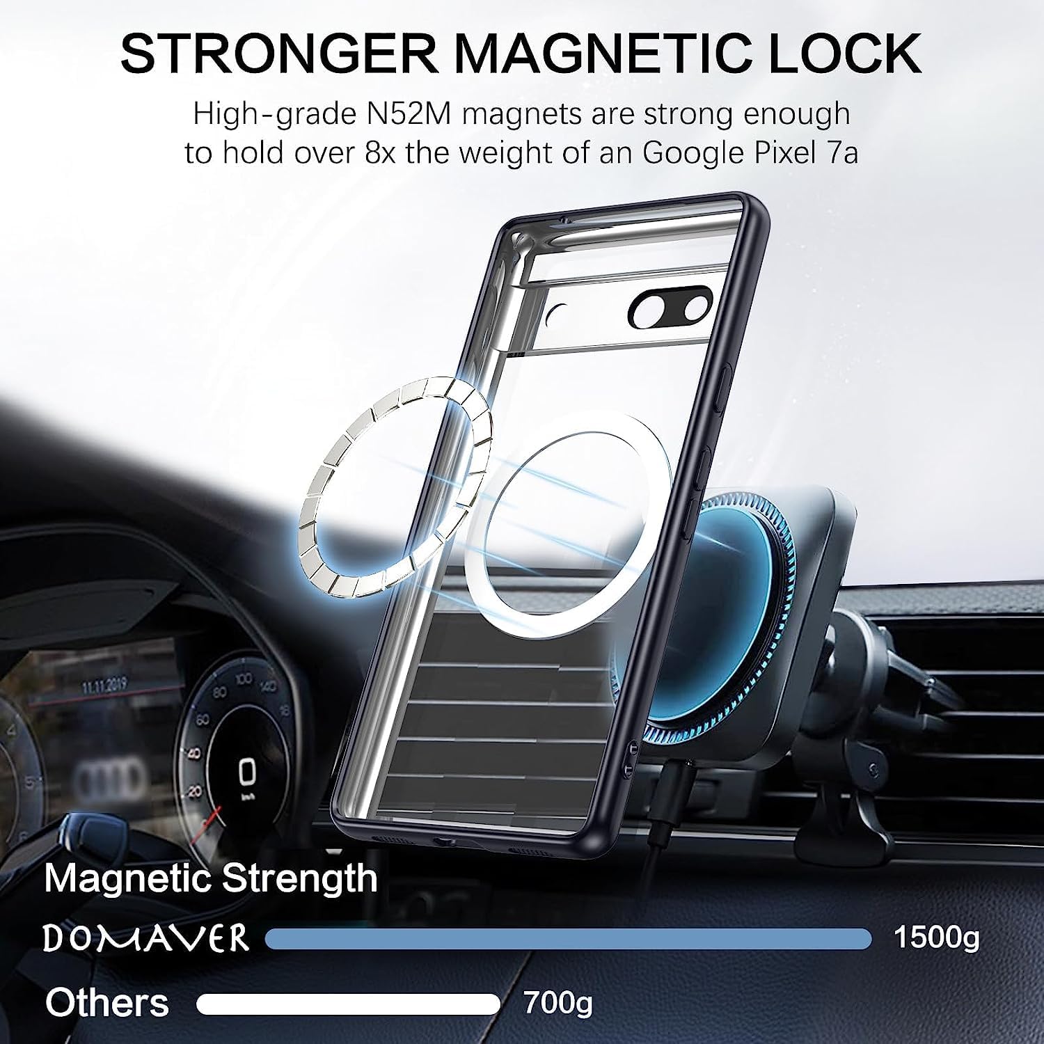 Google Pixel 7a Crystal Clear 10 Ft Drop Tested Shockproof Case - Clear Black - Image 8