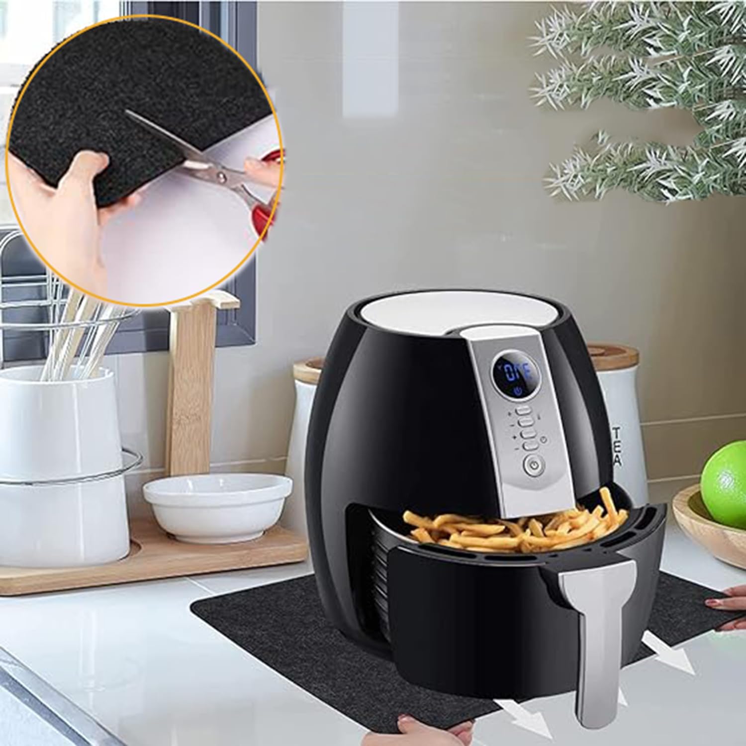 2Pcs Heat Resistant Mat for Air Fryer, Kitchen Countertop Protector Mats 44*30cm - Image 3