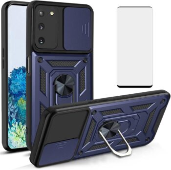 Samsung Galaxy S20 5G UW 6.2" Hard Case w Tempered Glass Screen Protector