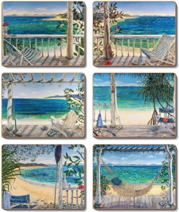 Beach Balconies Coasters 6 Pieces Set