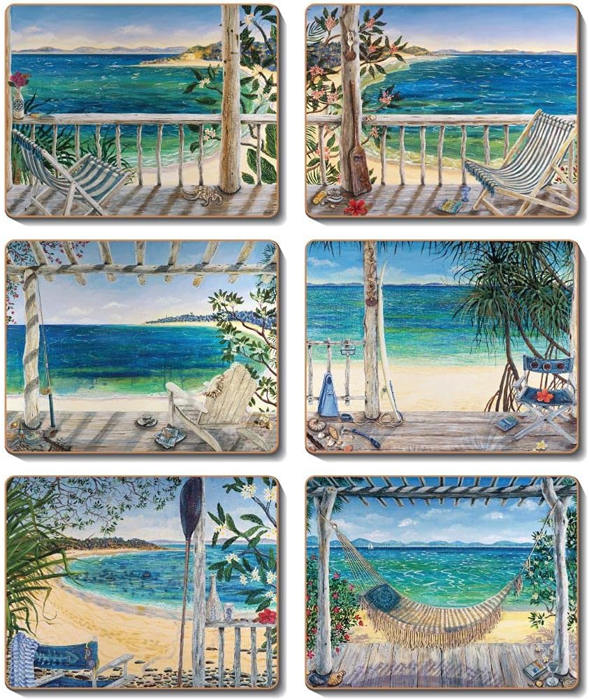 Beach Balconies Coasters 6 Pieces Set