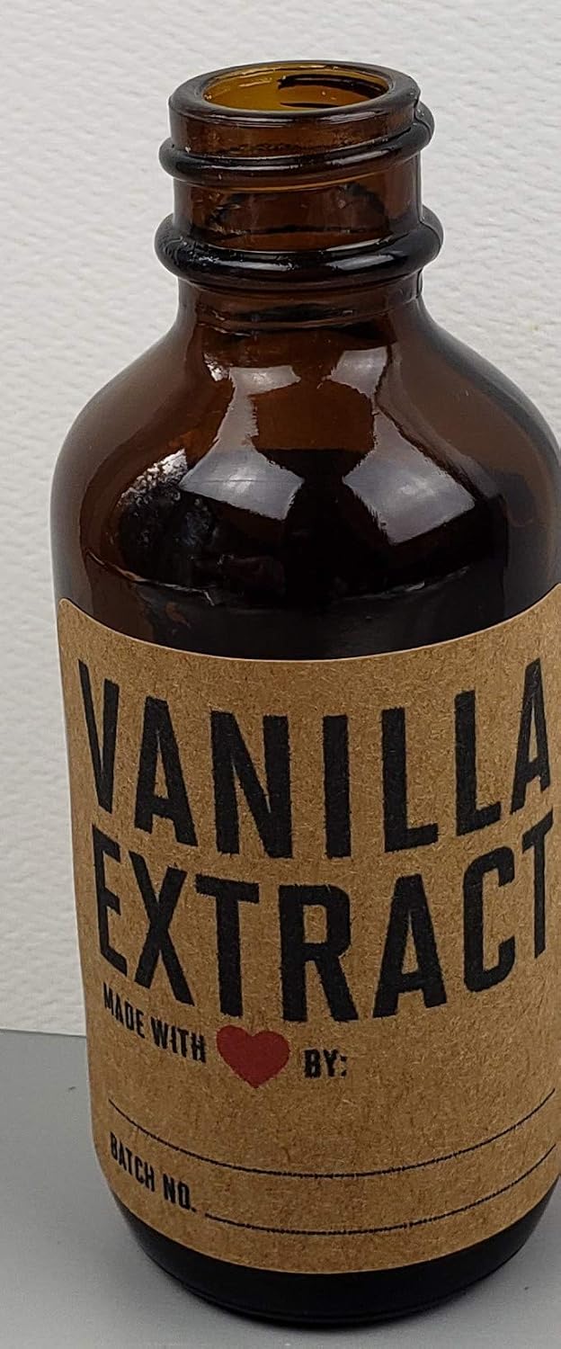 Vanilla Extract Labels on Kraft Paper (with Red Heart) - Package of 18 - Image 2