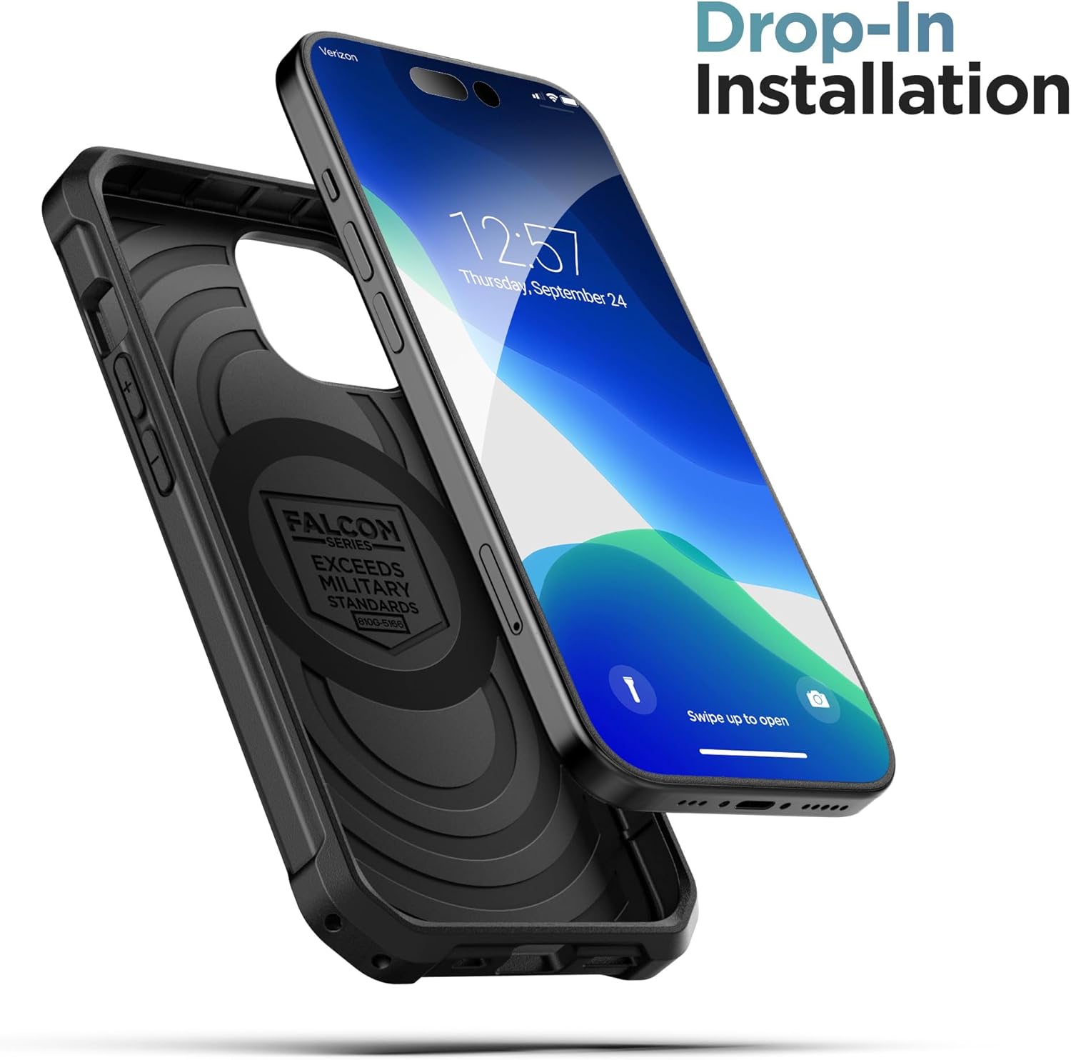 Shockproof Case for iPhone 15 Plus - Magnetic (Black) - Image 8