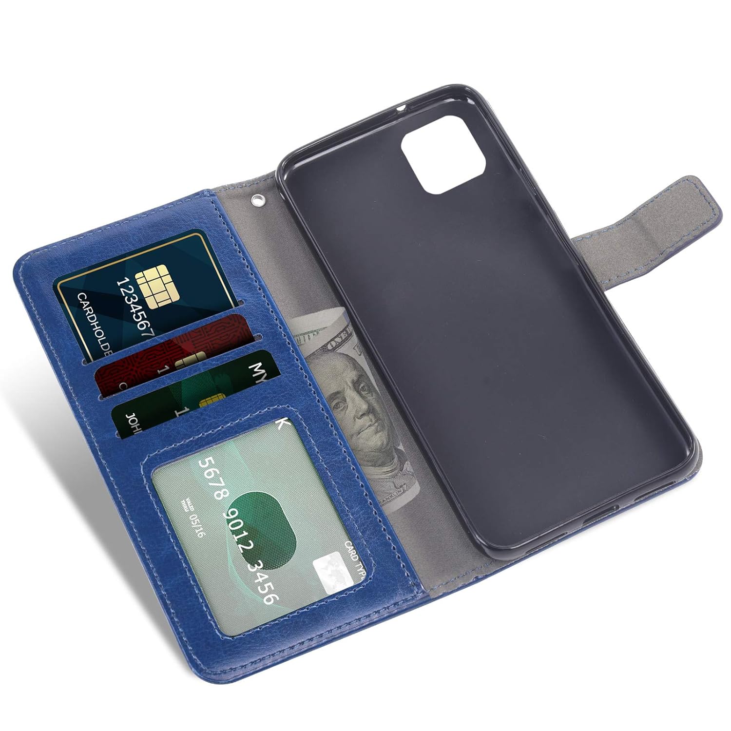 Google Pixel 4 Tempered Glass Screen Protector and Leather Flip Wallet Case - Image 3