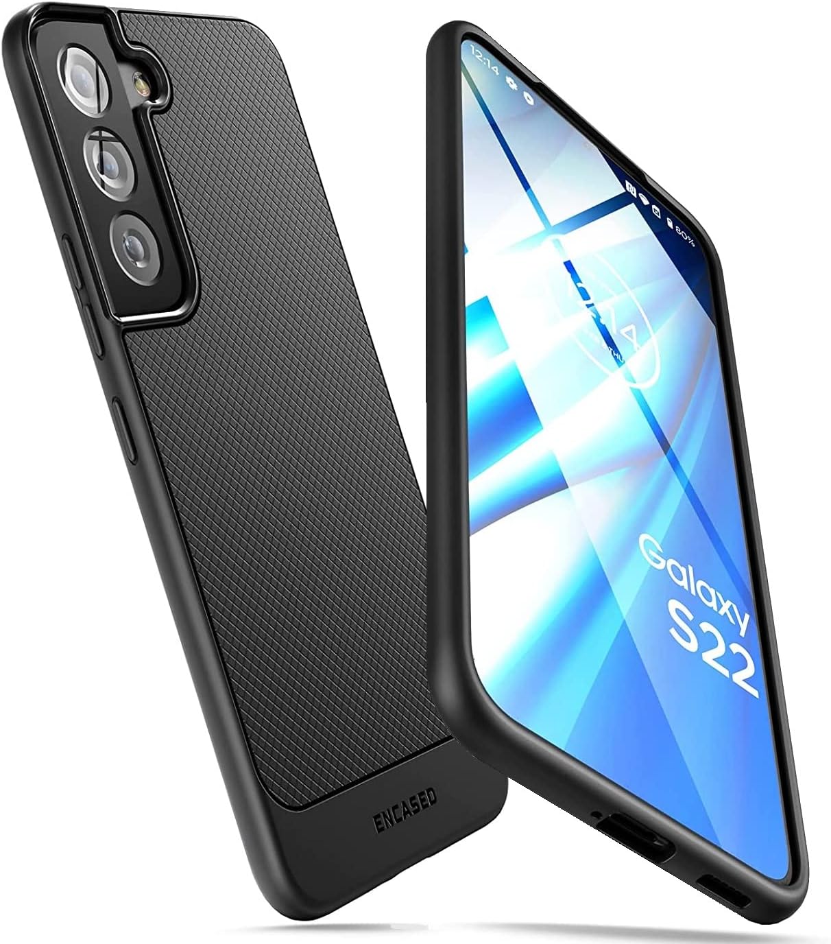 For Samsung Galaxy S22 Case, Slim Fit Flexible Thin Armour Case w Grip (Black)