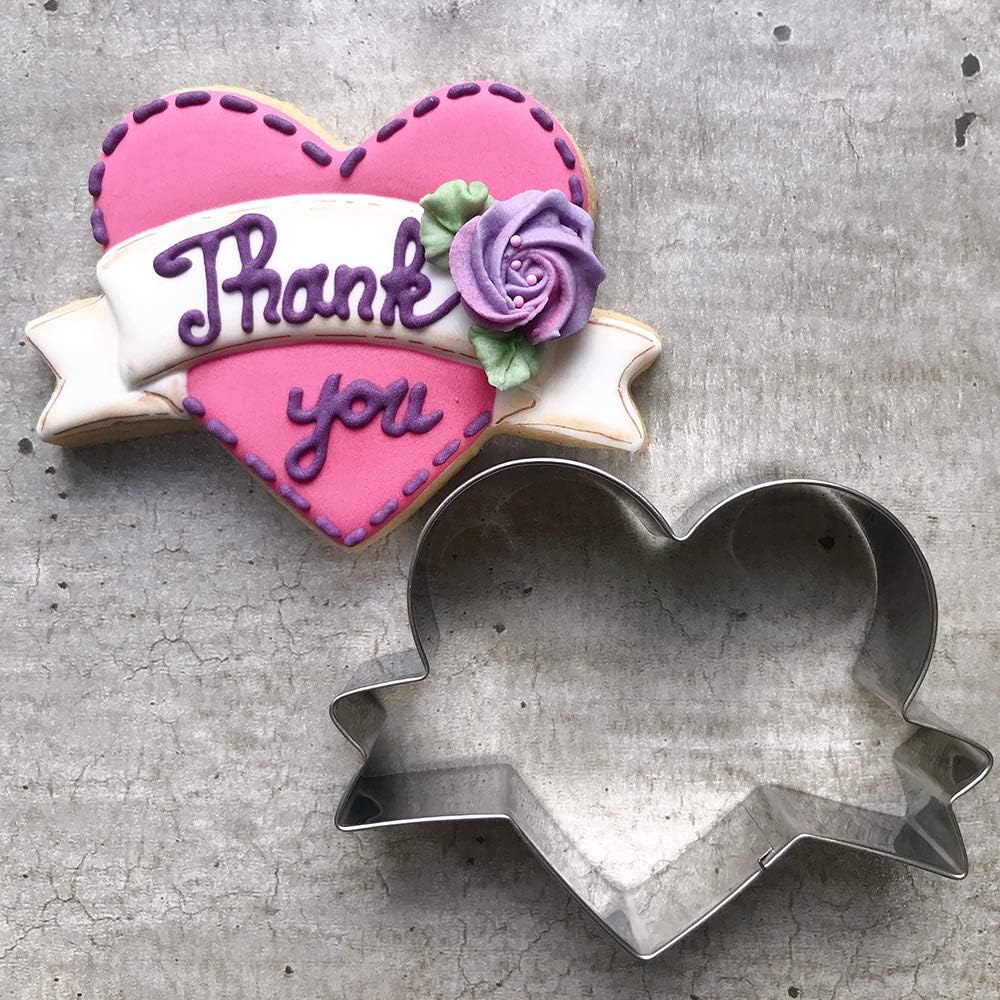 Wedding Heart with Ribbon Cookie Cutter Fondant Biscuit Cutter for Birthday - Image 3