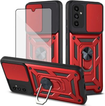 for Samsung Galaxy A13 5G Hard Hybrid Case w Tempered Glass Screen Protector