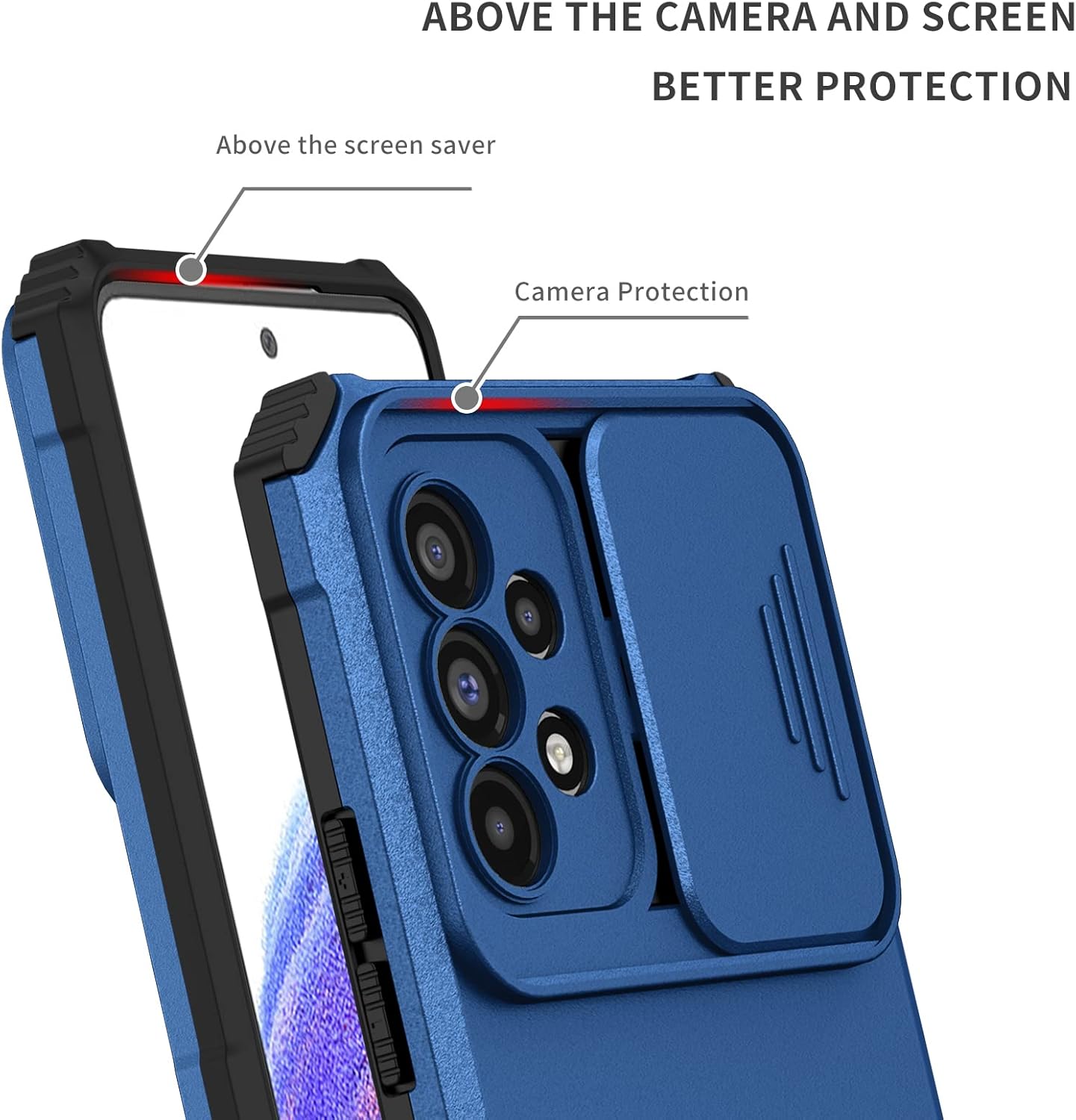 For Samsung Galaxy A23 5G/4G Slim Protective Case w Glass Screen - Blue - Image 8