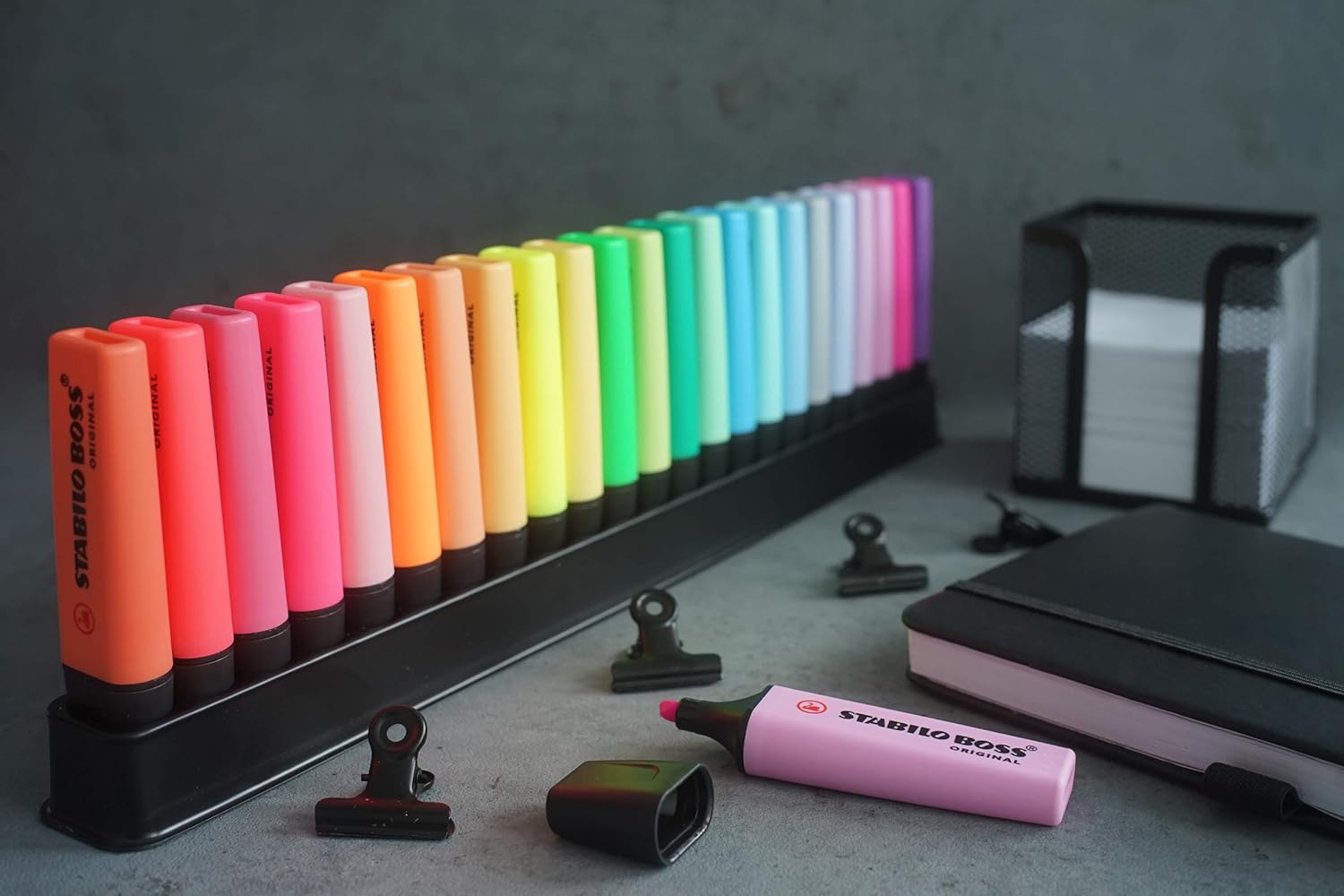 STABILO BOSS ORIGINAL - Deskset of 23 - 9 Fluorescent + 14 Pastel & Neon - Image 6