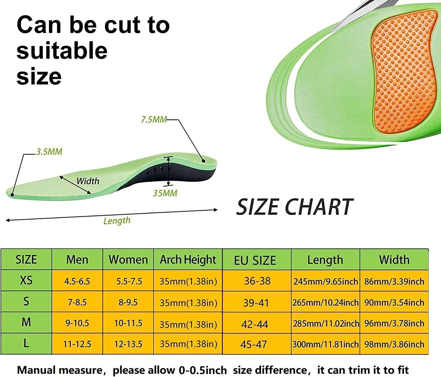 Orthotic Insoles, Plantar Fasciitis Insole, Full Length Heel Seats Foot - Image 2