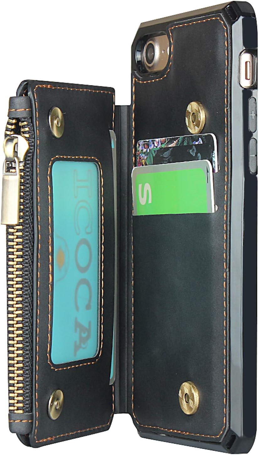 iPhone 6/7/8,(RFID Blocking), Leather Waller Kickstand Case - Image 4