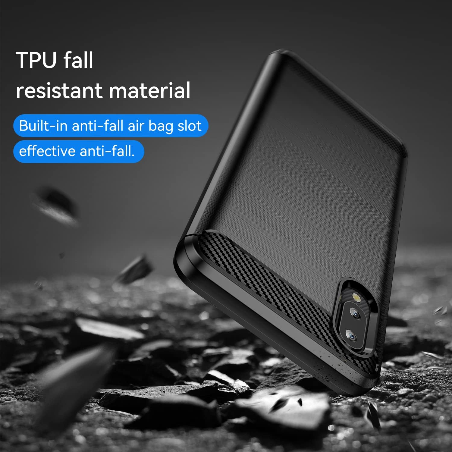 For Samsung Galaxy A02 Case w Tempered Glass Screen Protector - Black - Image 3