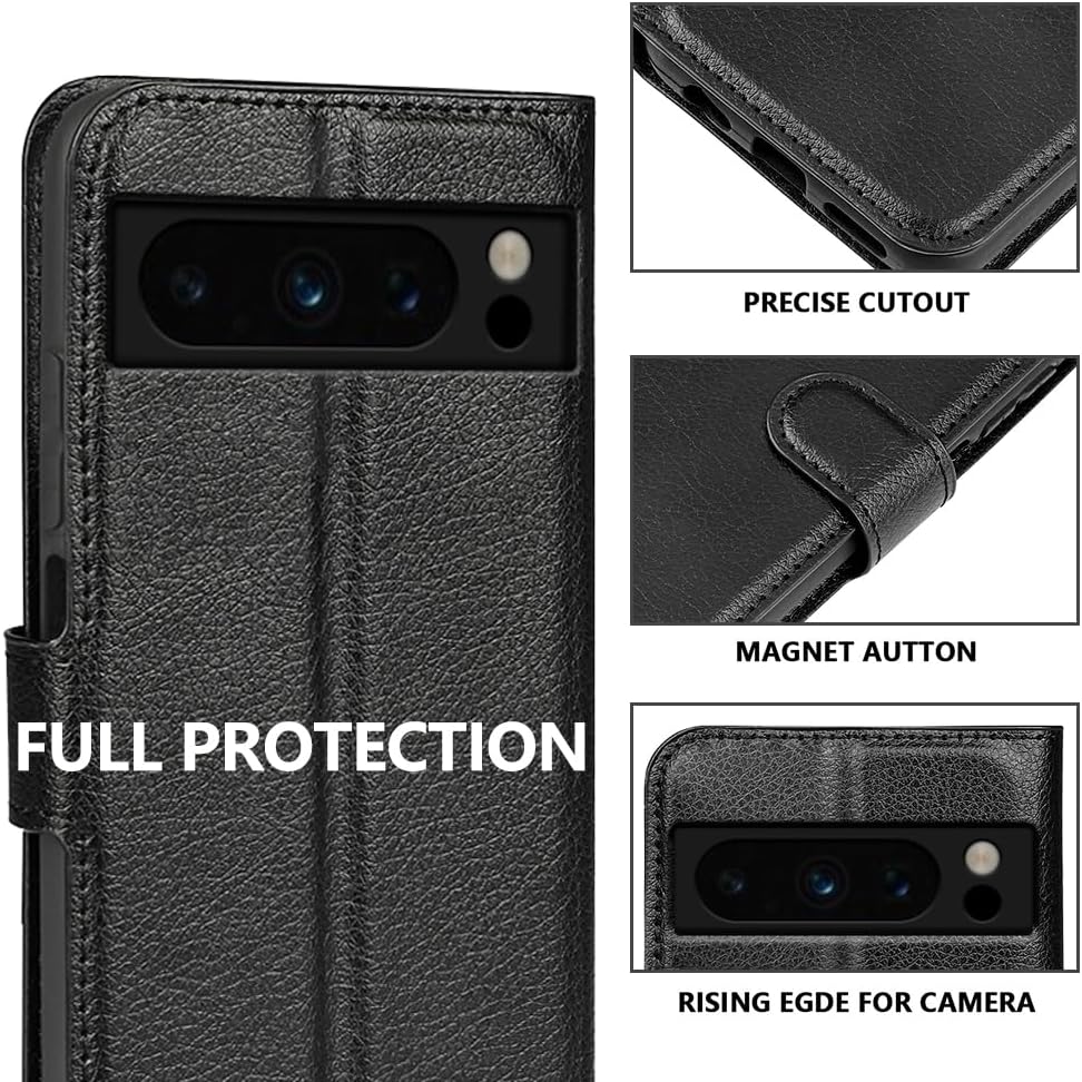 Google Pixel 8 Pro PU Leather Flip Cover Premium Magnetic Wallet Card Phone Case - Image 3