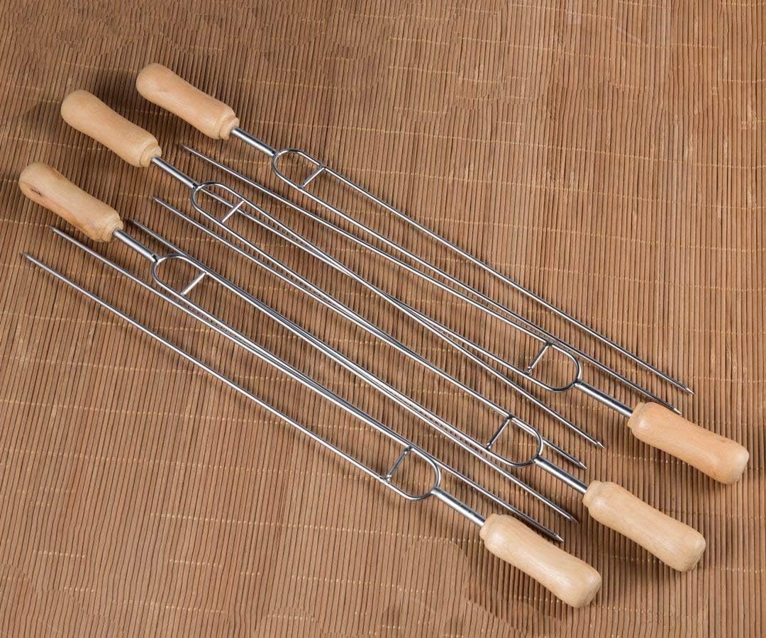 Double Prongs BBQ Skewers Barbecue Shish Kebab Skewers Stainless Steel - Image 8