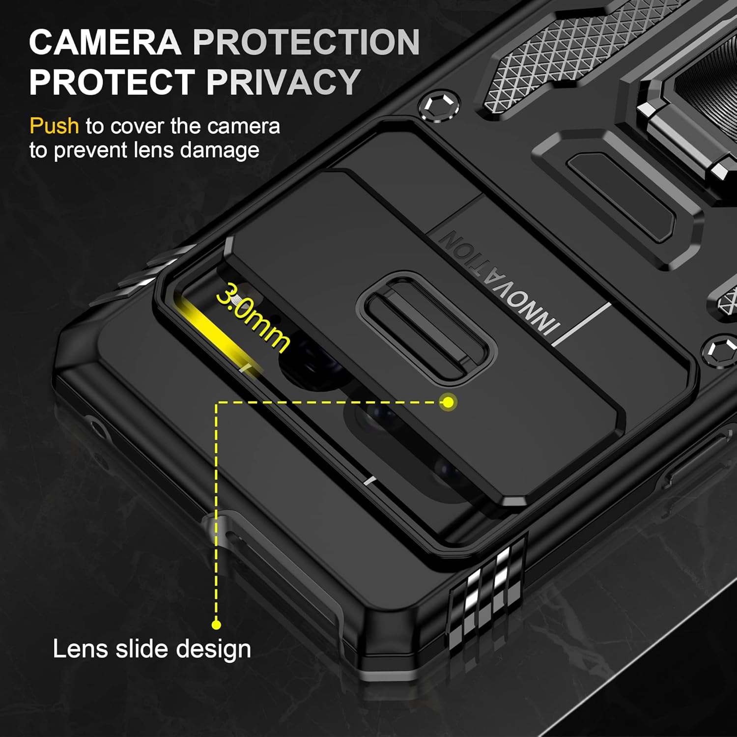Google Pixel 8 PRO, Shockproof Hard PC Holder Stand Protective Case - Image 5