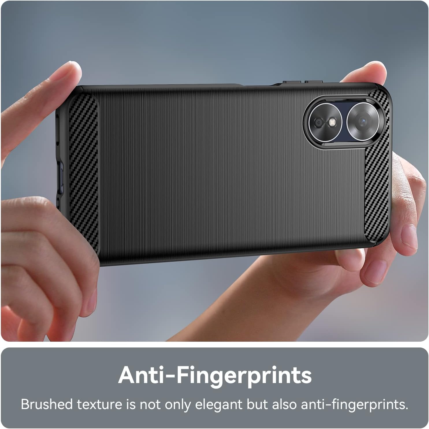 For Oppo A17 Shock-Absorption Soft Carbon Fiber Protective Case - Image 5