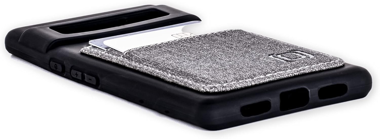 Google Pixel 6: Liquid Silicone Synthetic Leather Wallet Case (Black/Grey) - Image 4