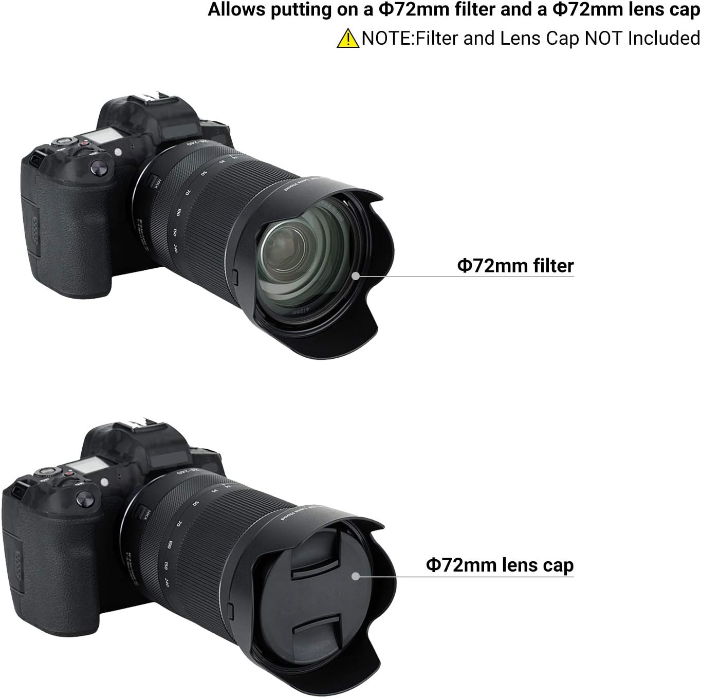 Reversible Len Hood Shade Bayonet for Canon RF 24-240mm F4-6.3 is USM Len - Image 4