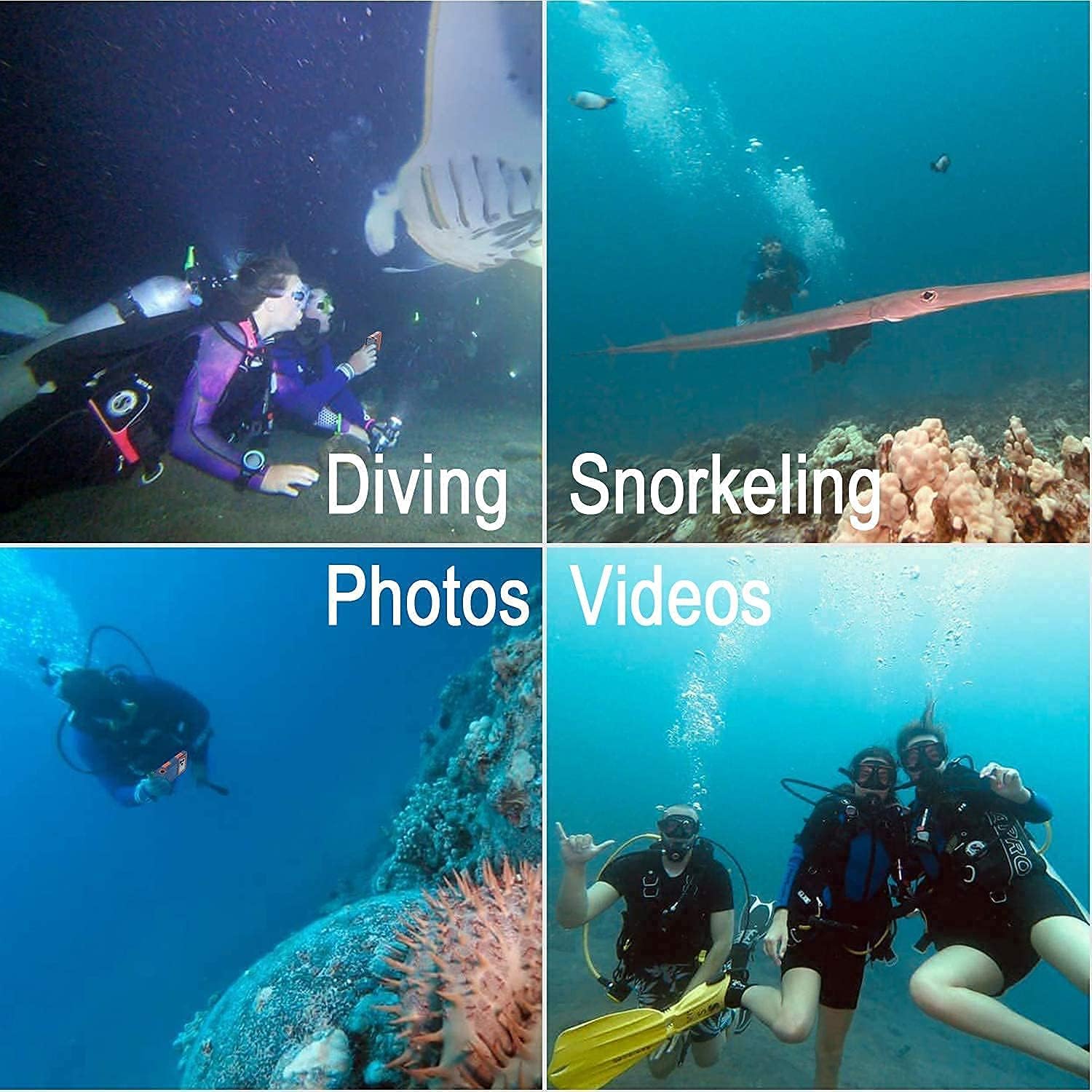 50ft Diving Universal Waterproof Cell Phone Case for Outdoor Swimming Black-Blue - Image 5