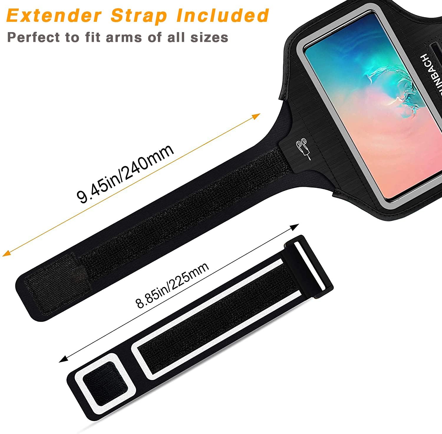 Water Resistant Running Armband Fingerprint Touch, Adjustable Strap Case - Image 2