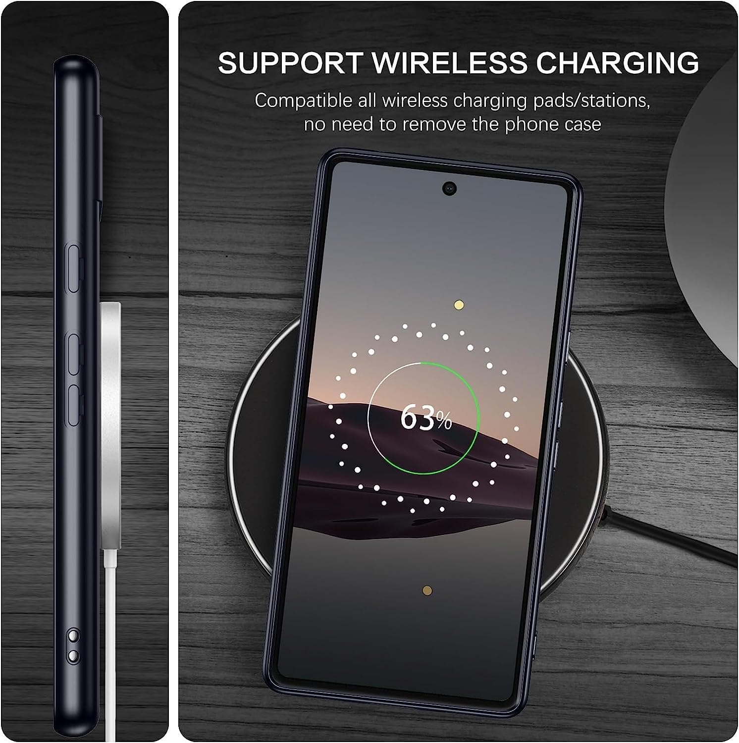 Google Pixel 7a Crystal Clear 10 Ft Drop Tested Shockproof Case - Clear Black - Image 9