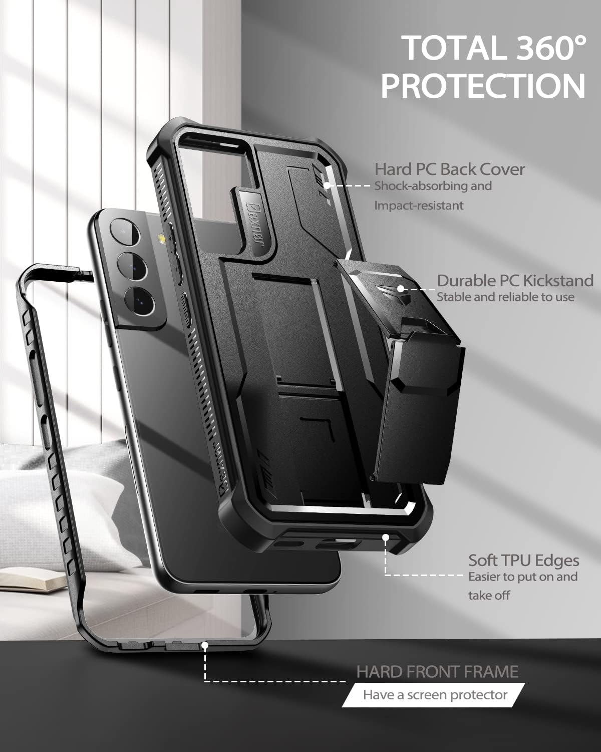 Samsung Galaxy S22 Plus 5G Case with Built-in Screen Protector Shockproof Case - Image 5