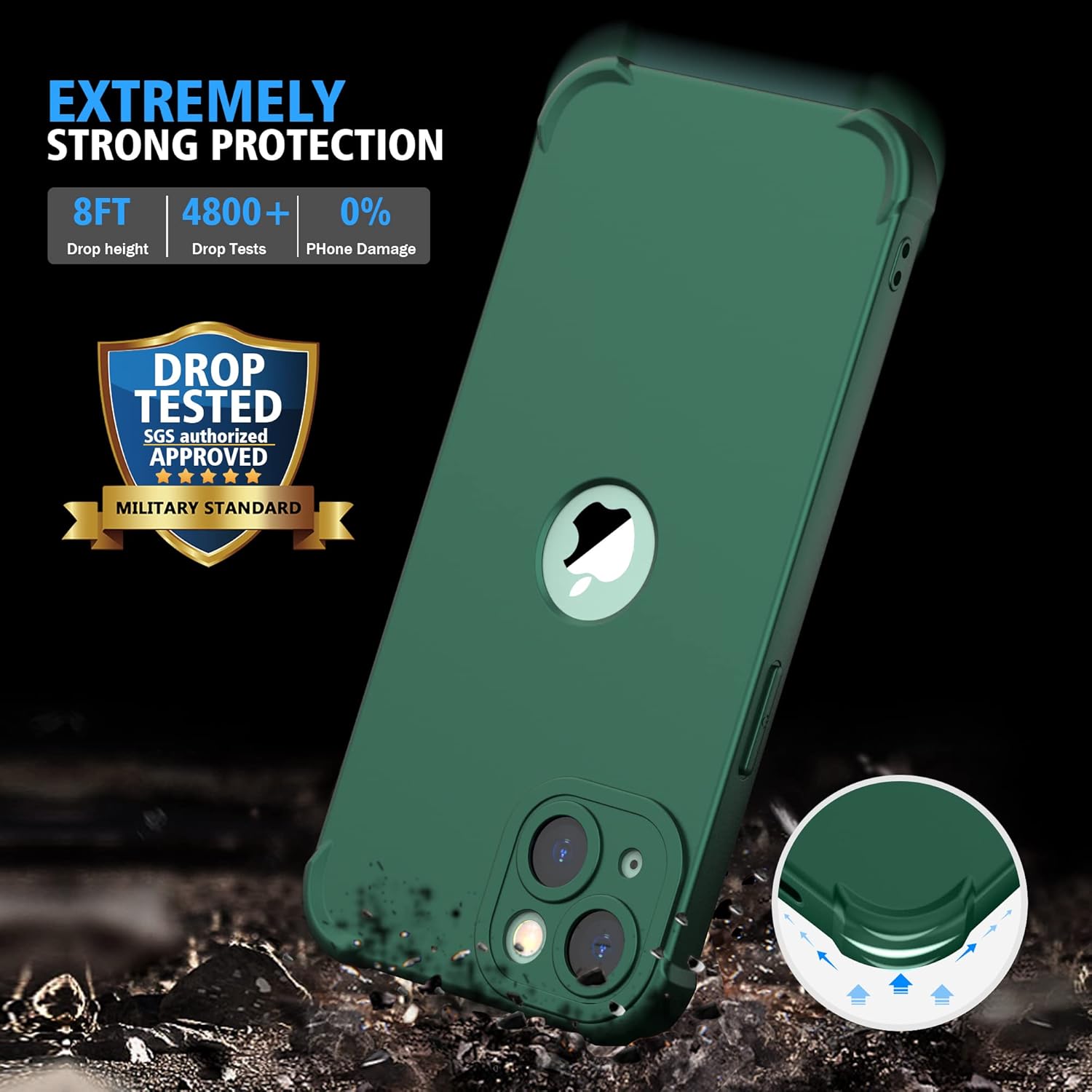 For iPhone 13 Case with Full Shockproof Body Protective Case - Green - Image 6