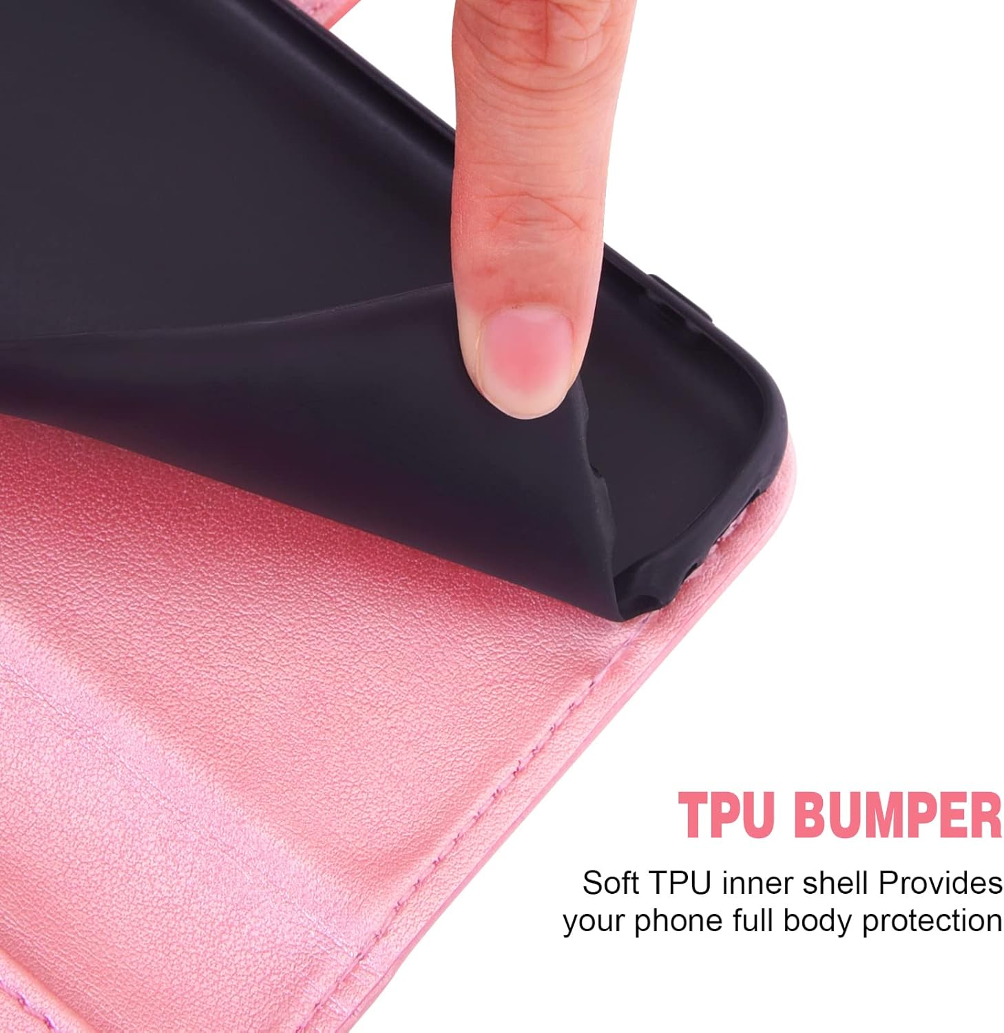 Samsung Galaxy A03 Tempered Glass Screen Protector Leather Flip Wallet Case - Image 5