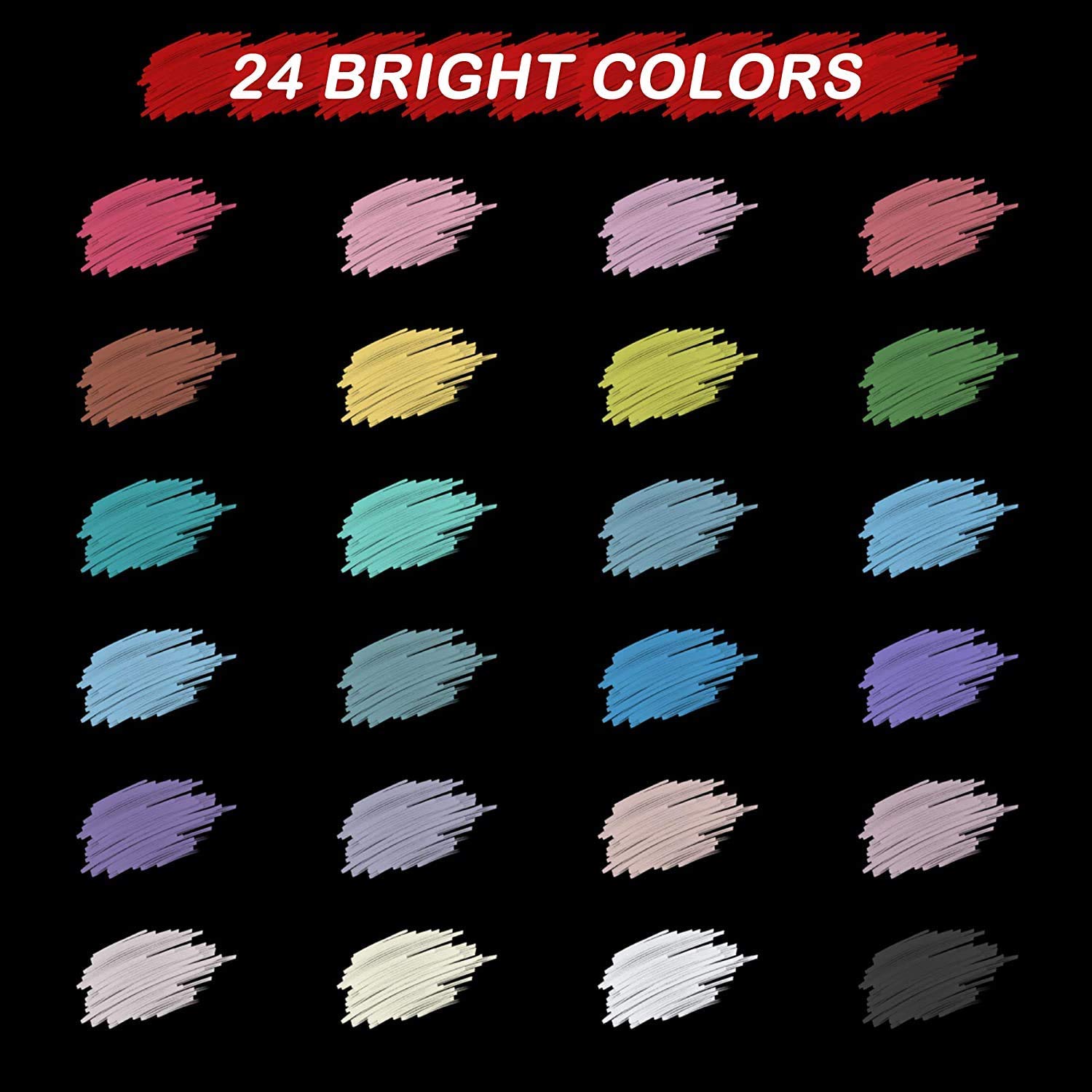 Chalk Markers, 24 Vibrant Colors Liquid Chalk Markers Pens for Chalkboards - Image 9