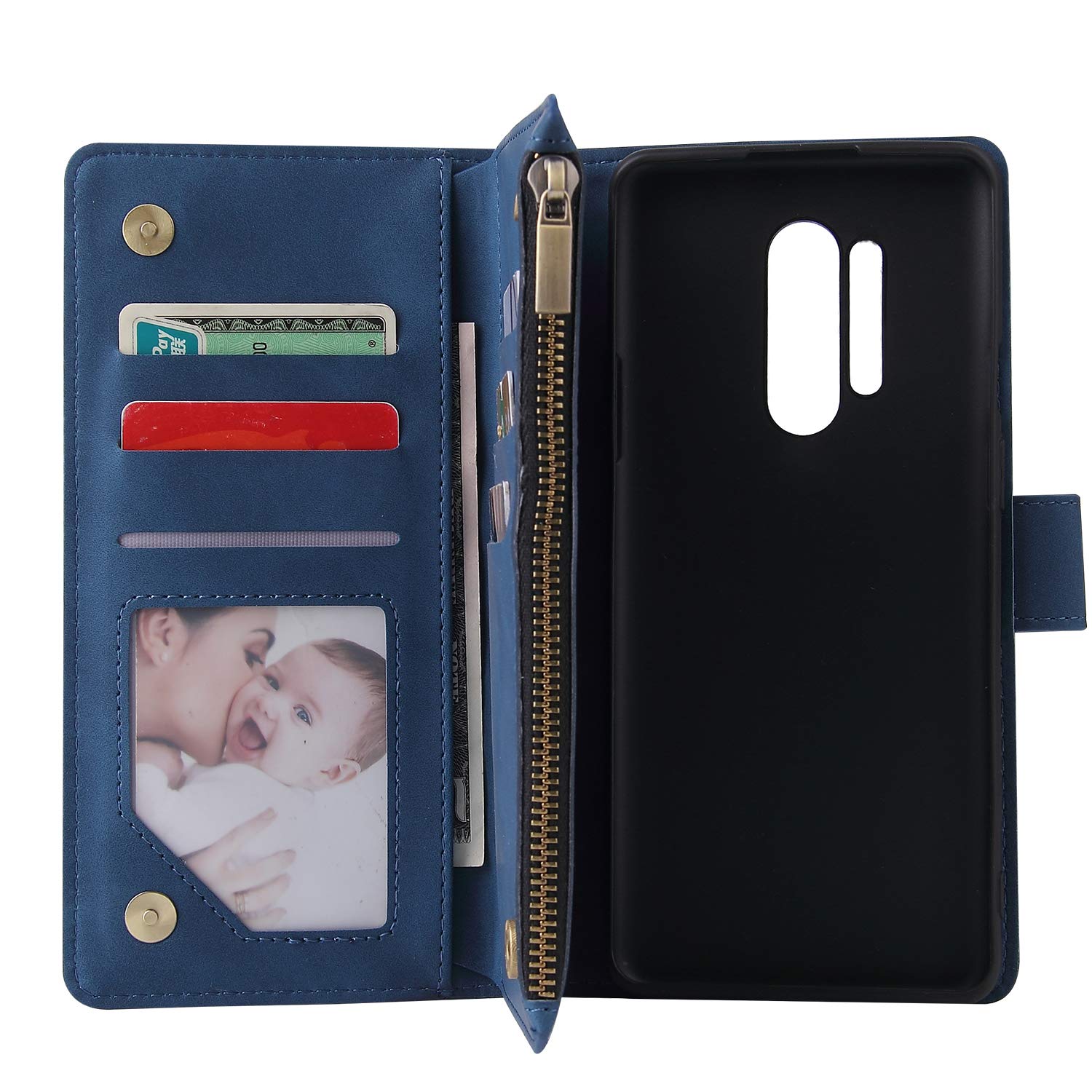For OnePlus 8 Pro 5G Tempered Glass Screen Protector and Leather Flip Wallet - Image 6