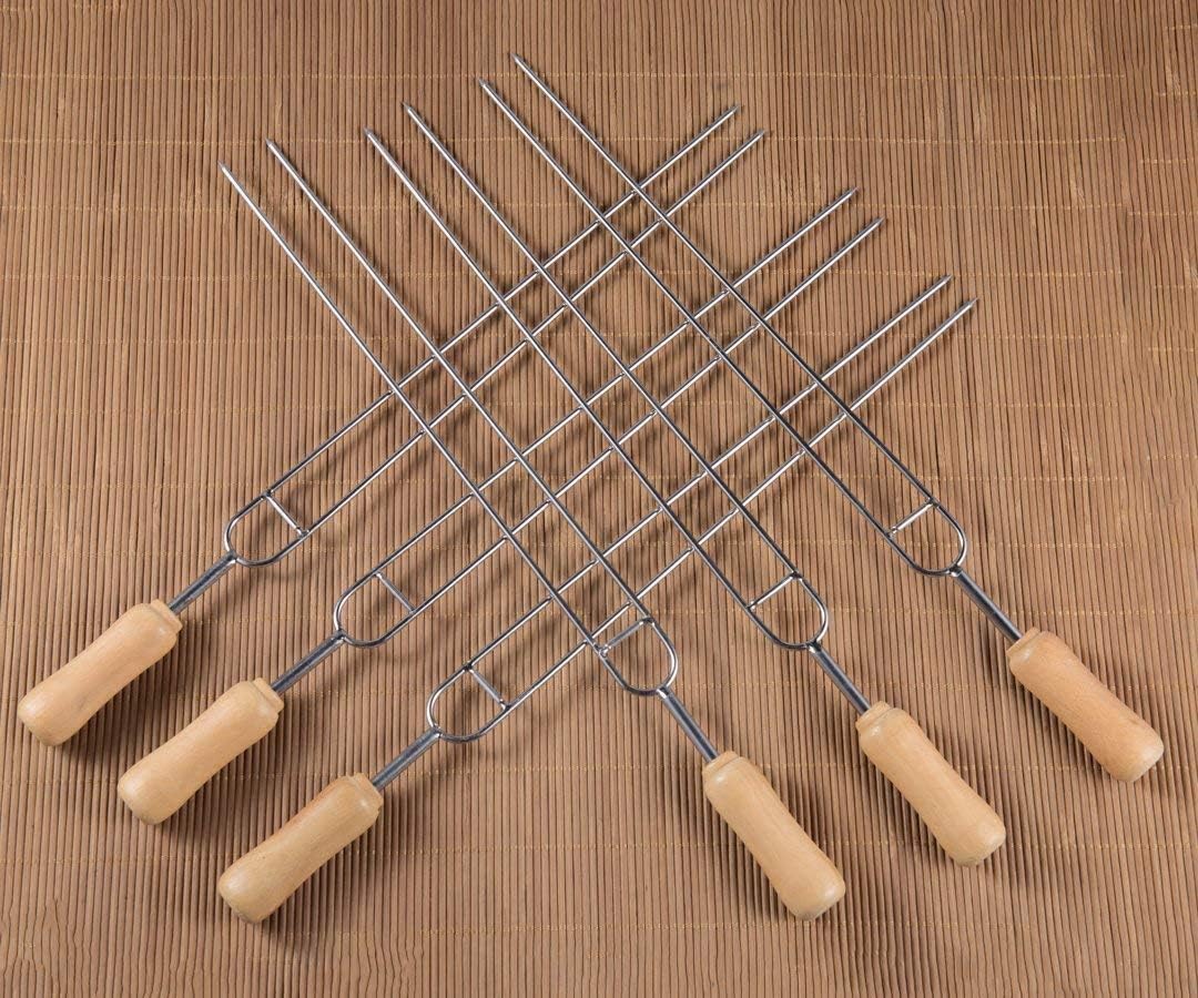Double Prongs BBQ Skewers Barbecue Shish Kebab Skewers Stainless Steel - Image 6