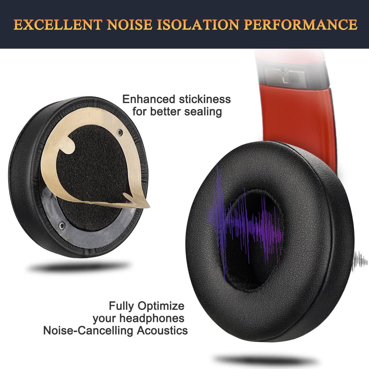 Professional Ear Pads Cushions Replacement, Earpads Compatible with Beats Solo 2 - Image 6