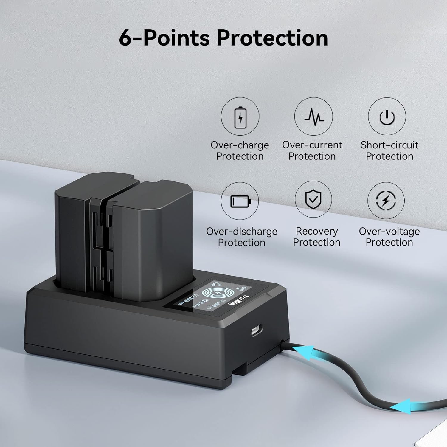 Replacement Camera Batteries & LCD Display Charger Set for Sony A7R IV - Image 4