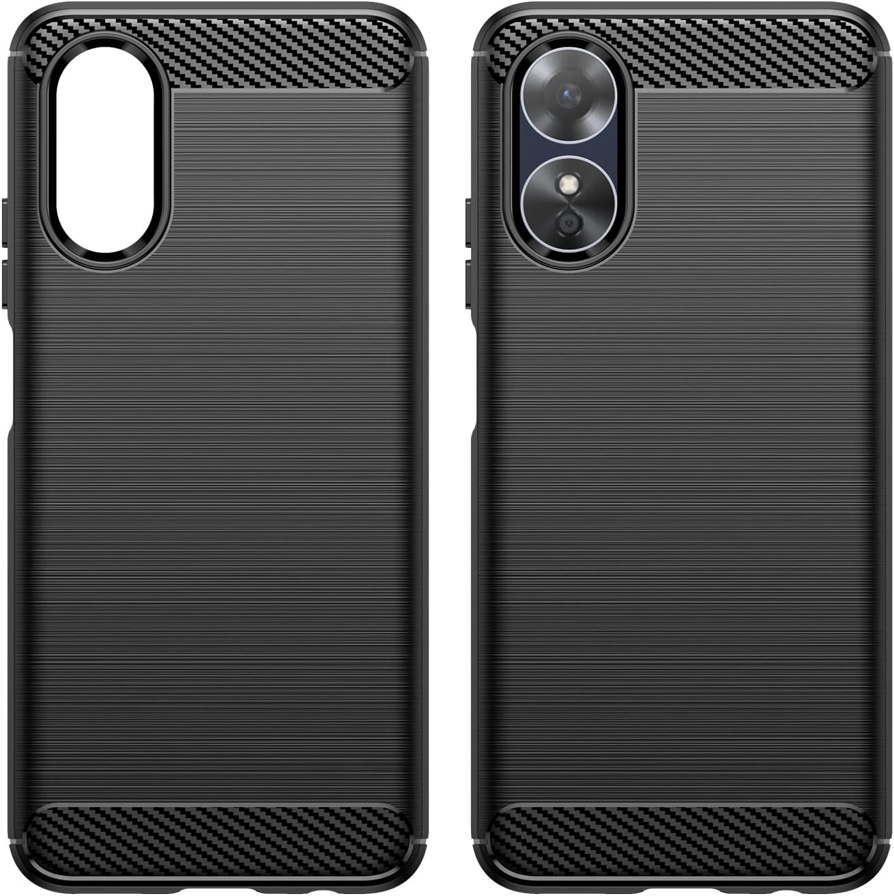 For Oppo A17 Shock-Absorption Soft Carbon Fiber Protective Case - Image 8