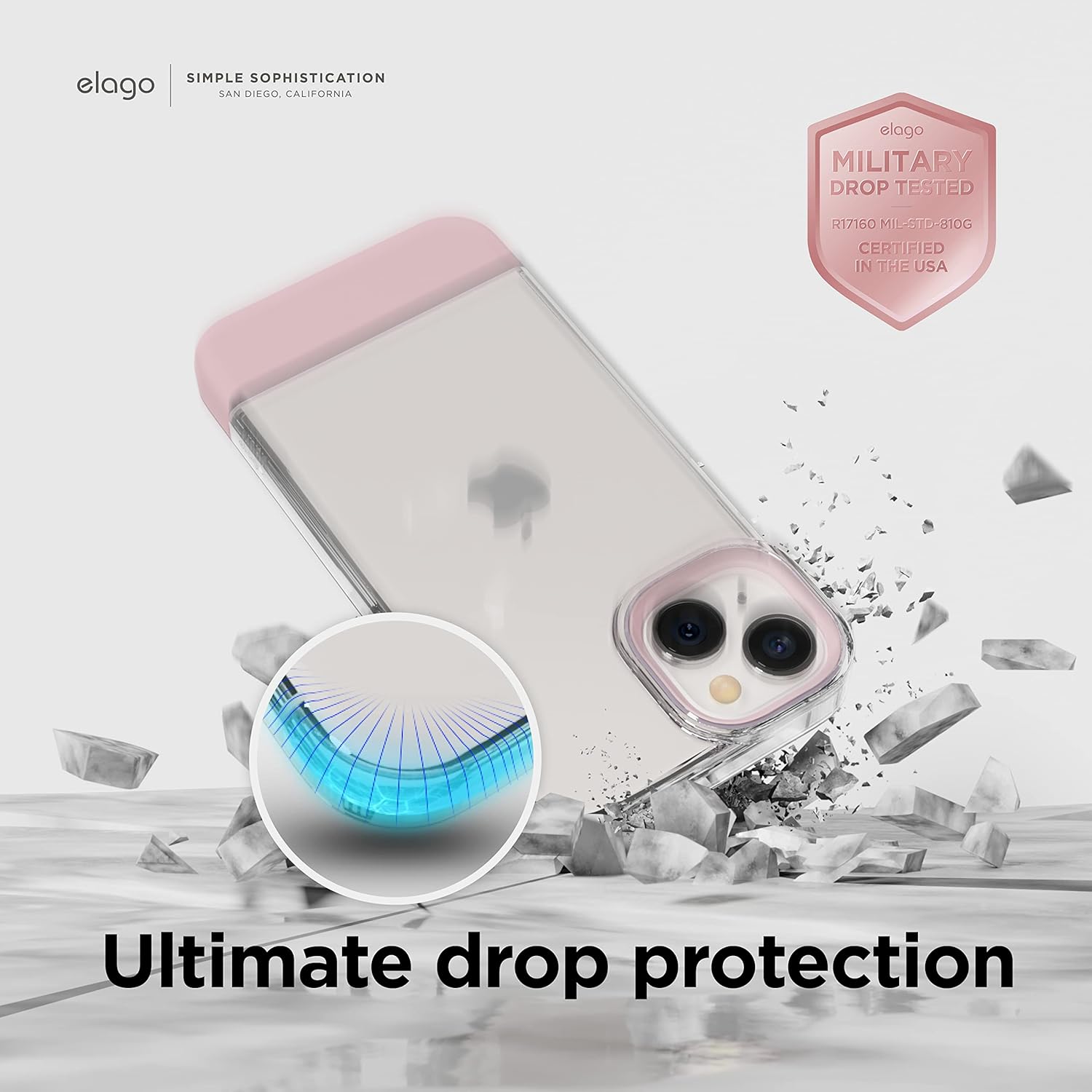 For iPhone 14 (6.1"), Protective TPU Shockproof Case (Clear/Lovely Pink) - Image 5