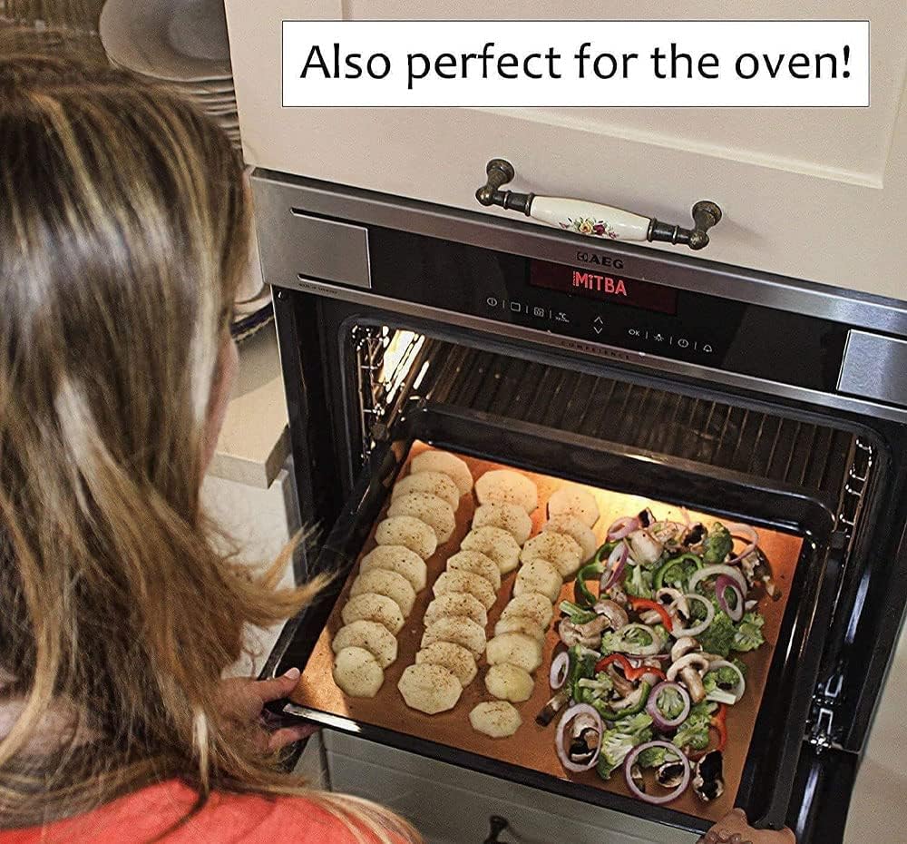 BBQ Grill Mat, 8 Pack(6 Solid Mats * 2 Mesh Mats) Non-Stick BBQ Baking Mats - Image 5
