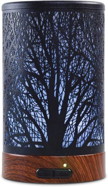 Aromatherapy Essential Oil Diffuser, Metal Cover Oil Diffuser 7 Colors (Tree)