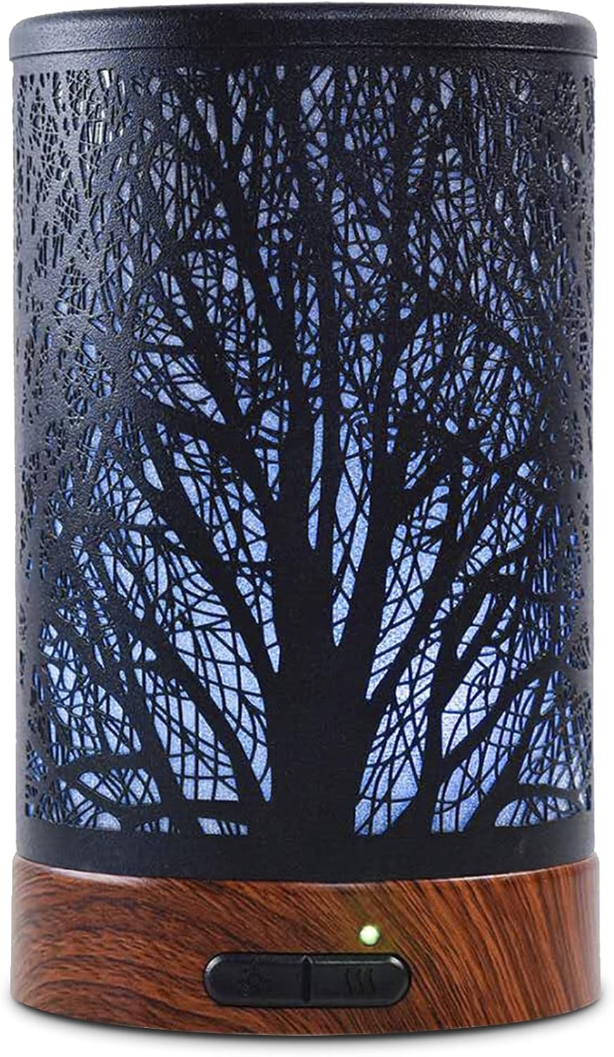 Aromatherapy Essential Oil Diffuser, Metal Cover Oil Diffuser 7 Colors (Tree)