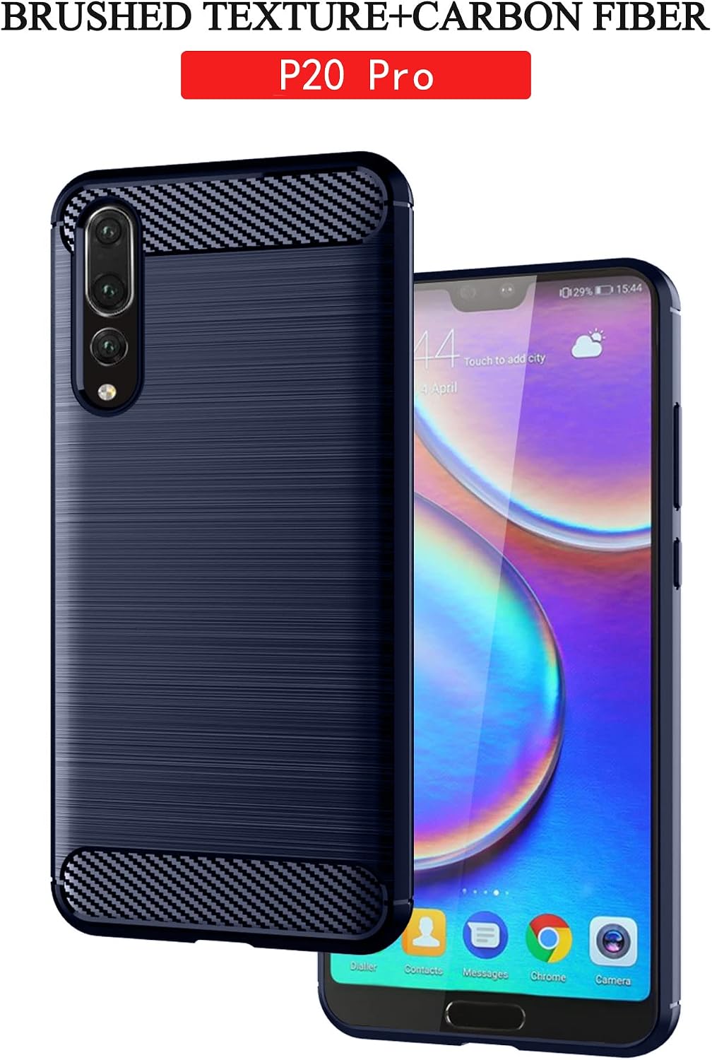 For Huawei P20 Pro Tempered Glass Screen Protector Slim Thin Case - Carbon Blue - Image 5