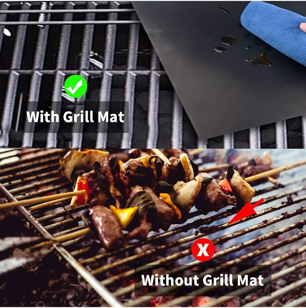 BBQ Grill Mat, 8 Pack(6 Solid Mats * 2 Mesh Mats) Non-Stick BBQ Baking Mats - Image 7
