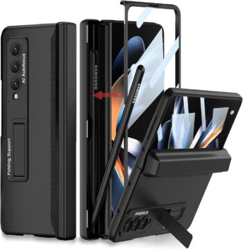 Samsung Galaxy Z Fold 4 Case w Pen Holder, Slim Case w Screen Protector