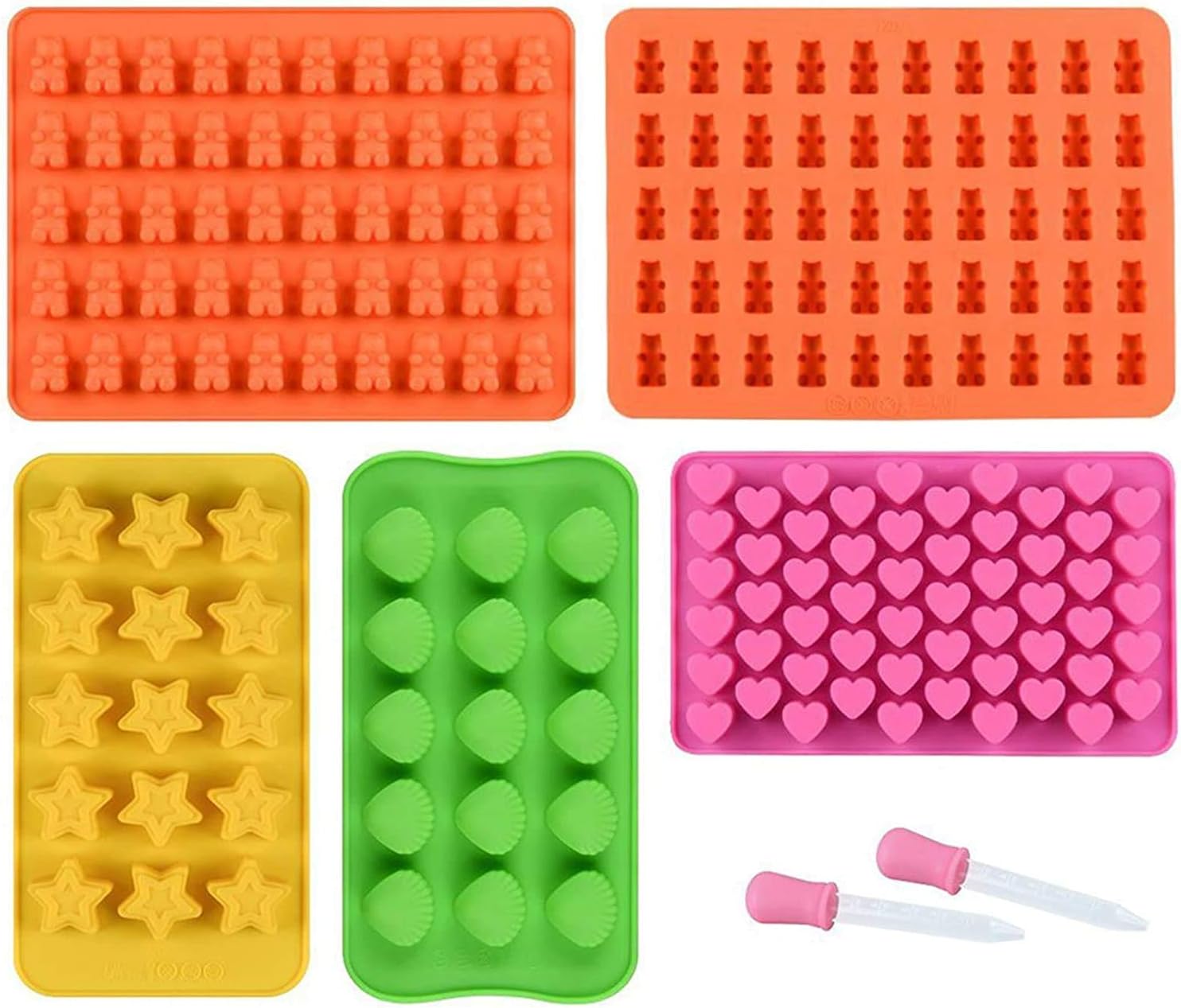Silicone Gummy Molds Chocolate Molds Candy Mold and Silicone Ice Cube Tray