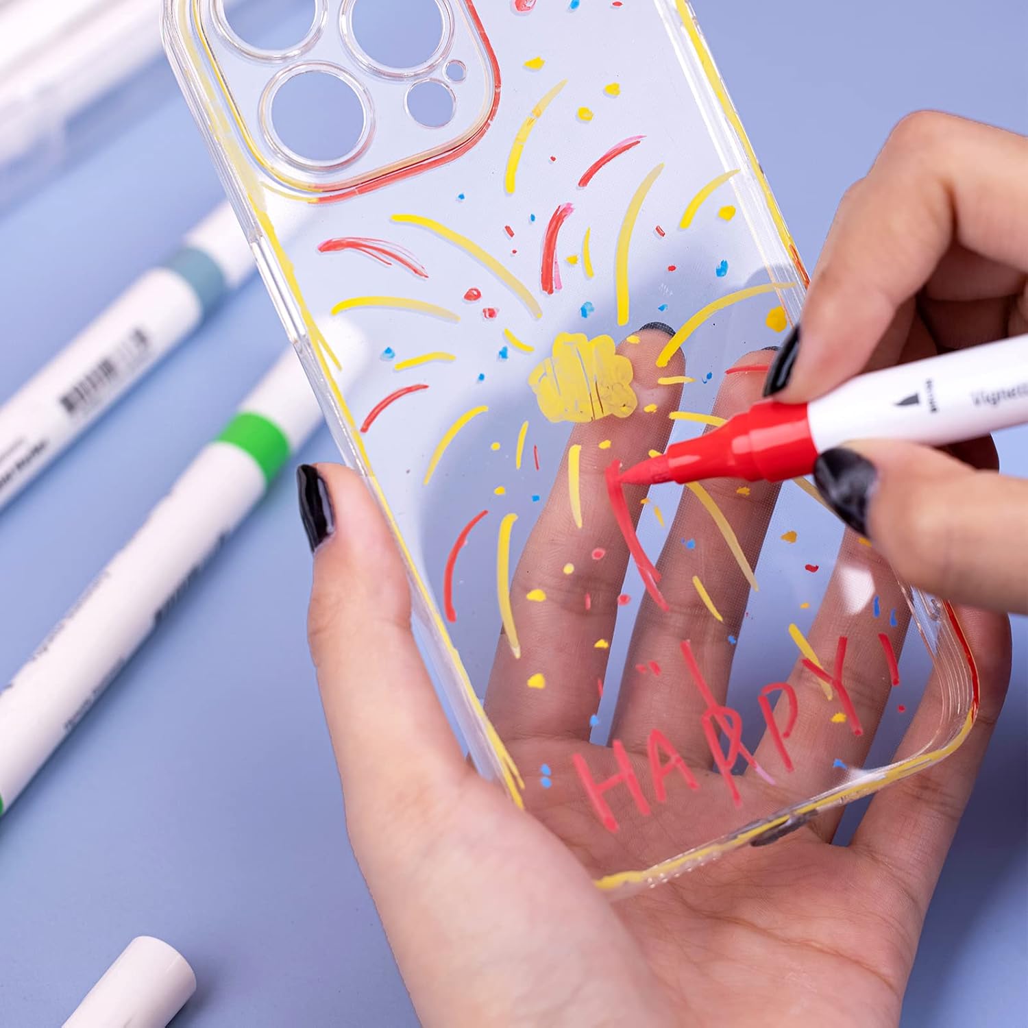 Dual Nib Acrylic Paint Soft Brush Tip Colour Drawing DIY Markers Pens Non Toxic - Image 6