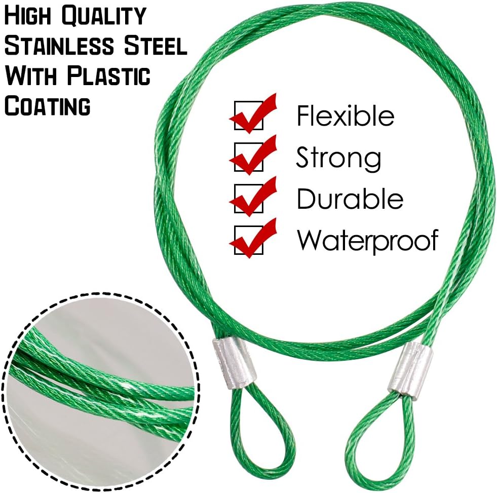 Safety Stainless Steel Tethers Colorful Lanyards-4 Pack -Red Green Silver Black - Image 3
