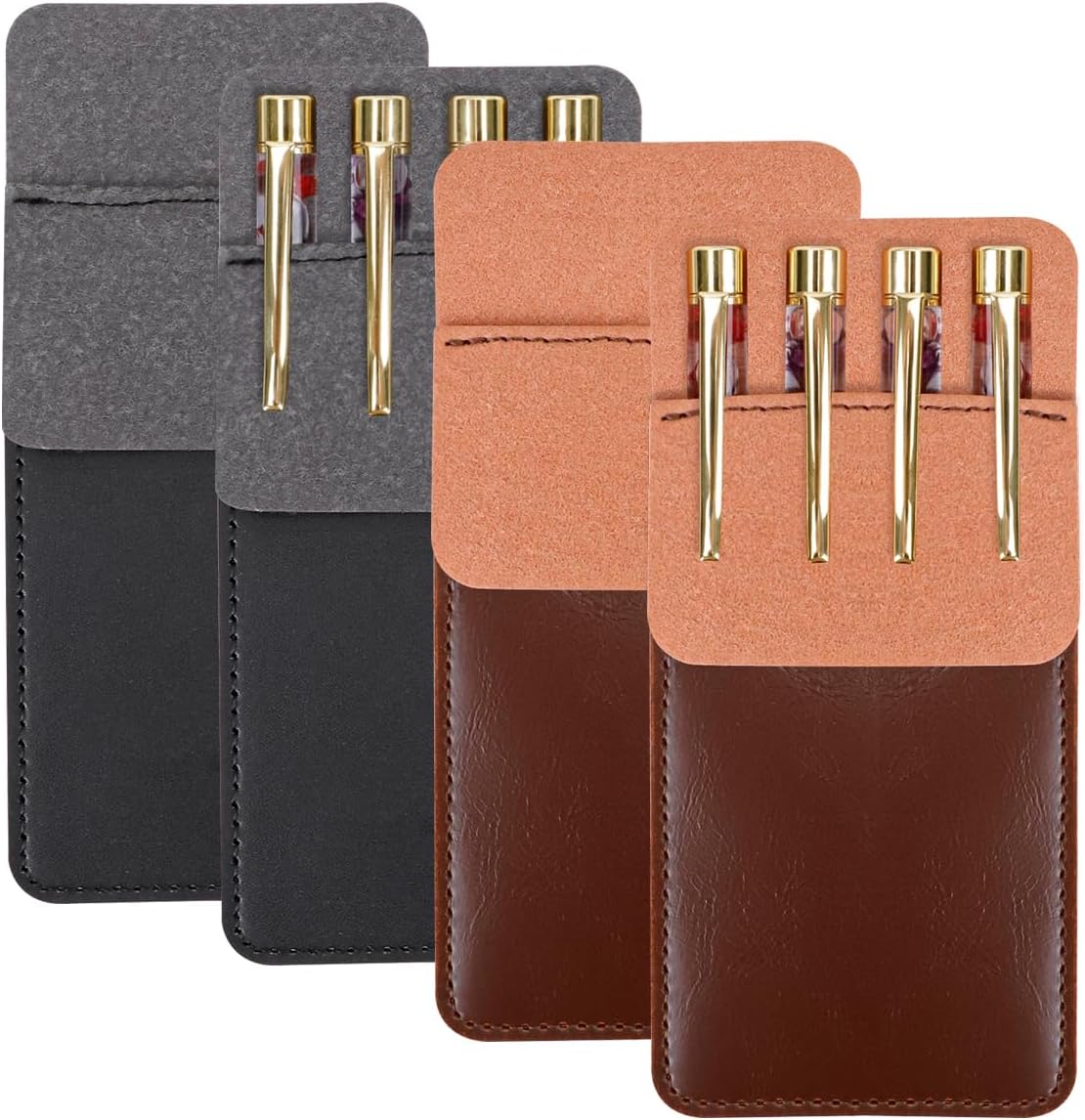 4 Packs Pocket Protector, Multi-Purpose Leather Pen Pouch Holder Organizer - Image 8